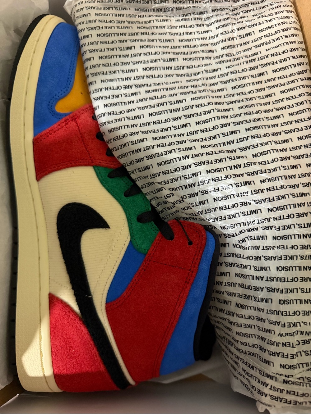 Jordan Kids' Multicolor High-Top Sneakers - Red/Blue/Green/Yellow/Black